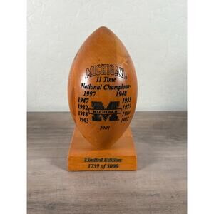Michigan‎ Wolverines National Champions Laser Inscribed Wood Football 1739/5000